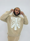 GLOW IN THE DARK SKELETON HOODIE - KHAKI