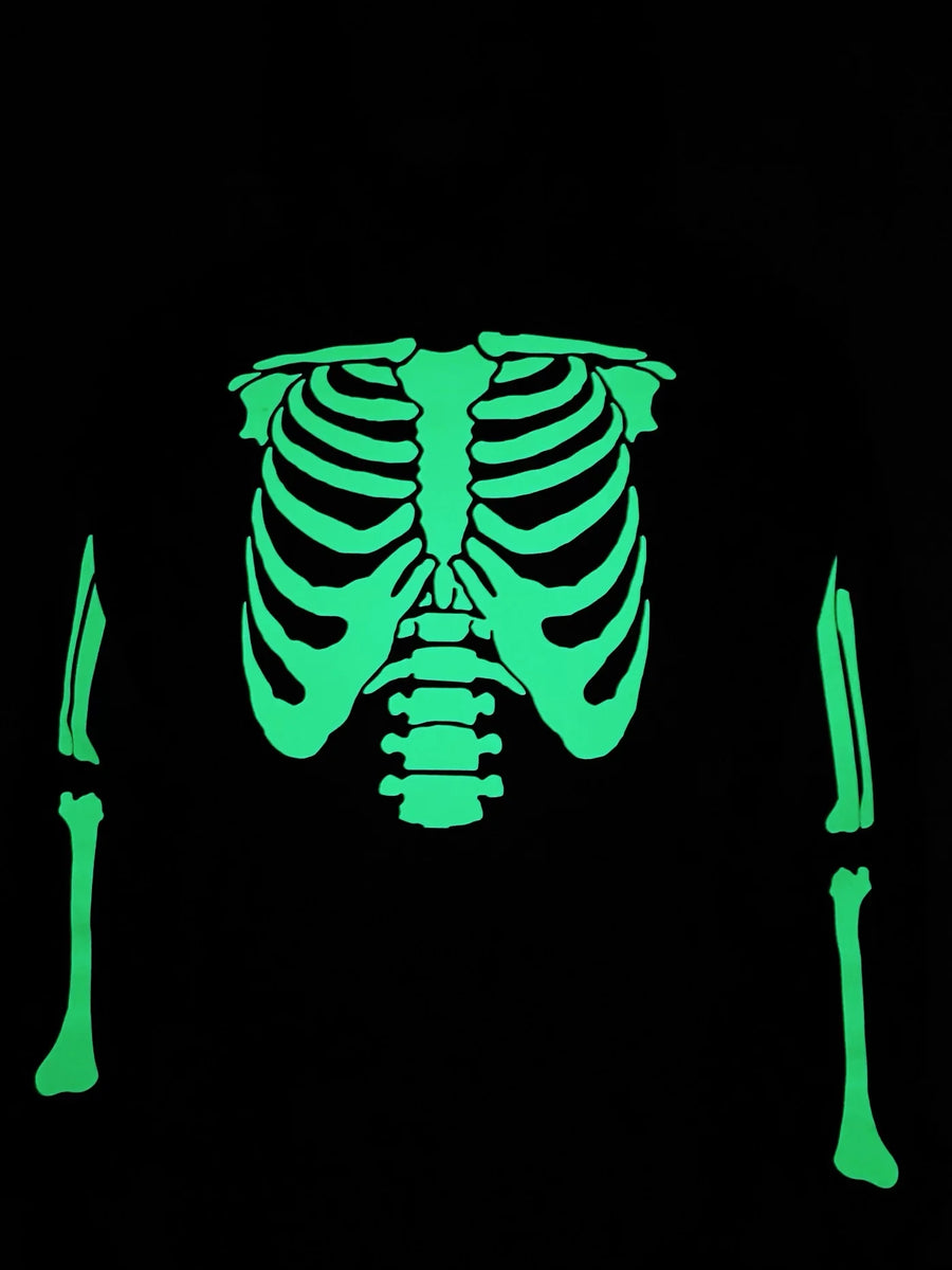 GLOW IN THE DARK SKELETON HOODIE - KHAKI